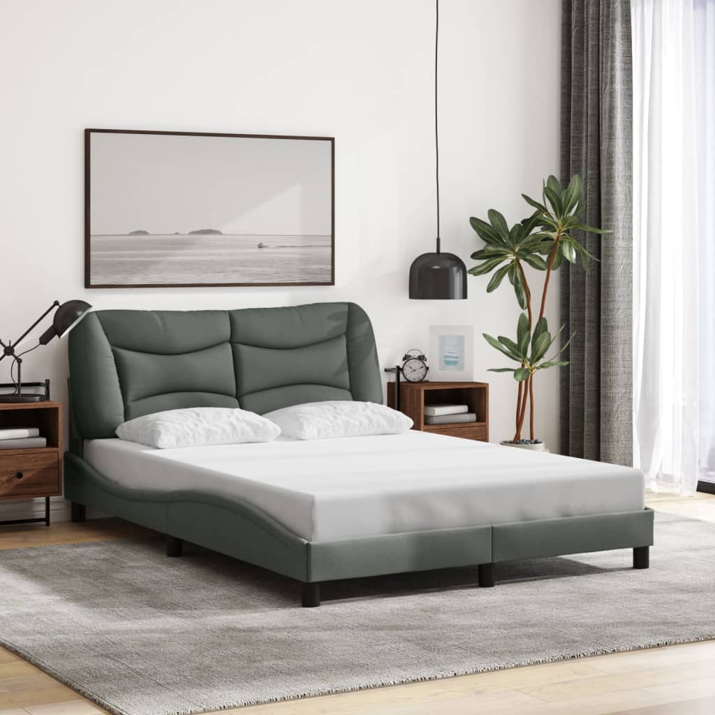 E-shop Multidom Rám postele s LED bez matraca Hvar tmavosivá 120x200 cm látka