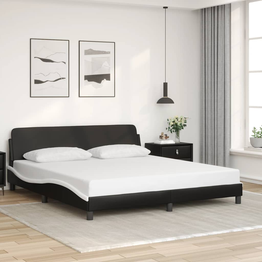 E-shop Multidom Rám postele Dover čierno-biely 180x200 cm umelá koža