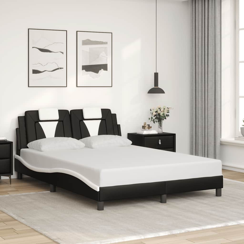 E-shop Multidom Rám postele Viana bez matraca čierno-biely 120x200 cm umelá koža