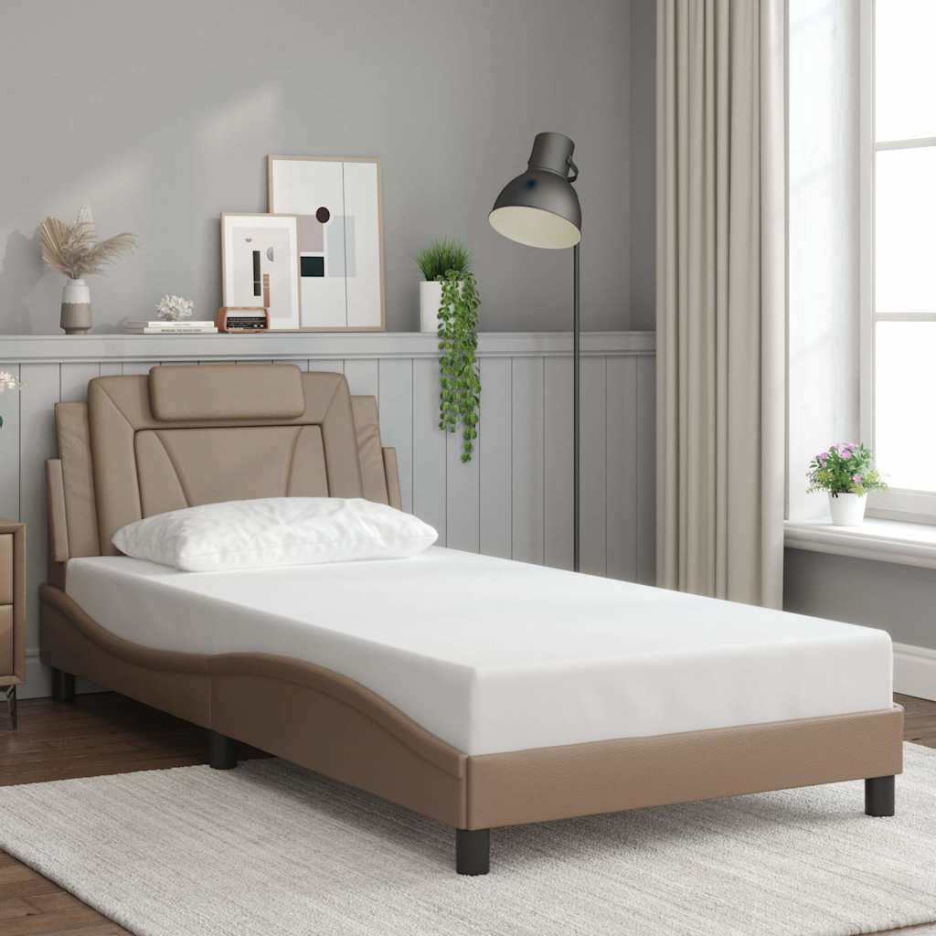 E-shop Multidom Rám postele Viana bez matraca kapučínový 100x200 cm umelá koža