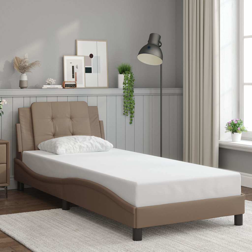 E-shop Multidom Rám postele bez matraca Zadar kapučínový 100x200 cm umelá koža