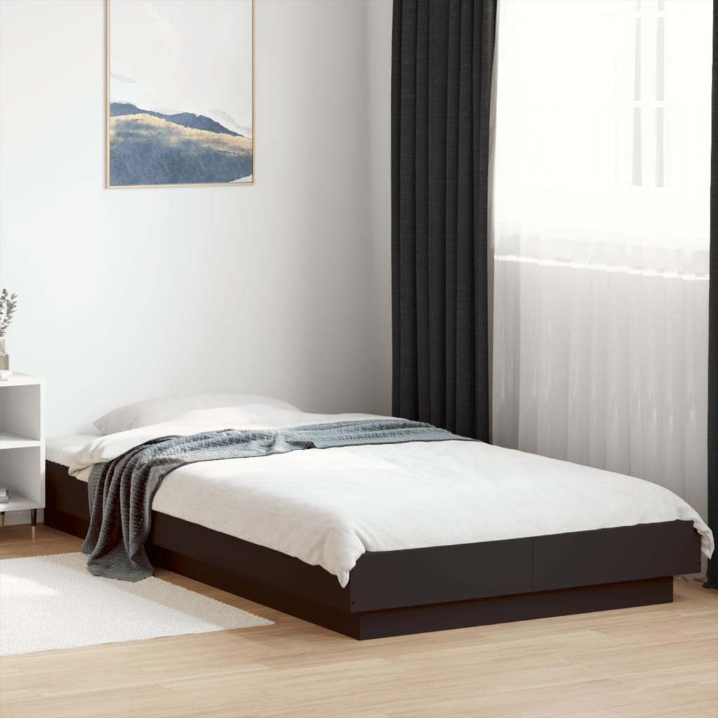 E-shop Multidom Posteľný rám s LED svetlami čierny 100x200 cm kompozitné drevo