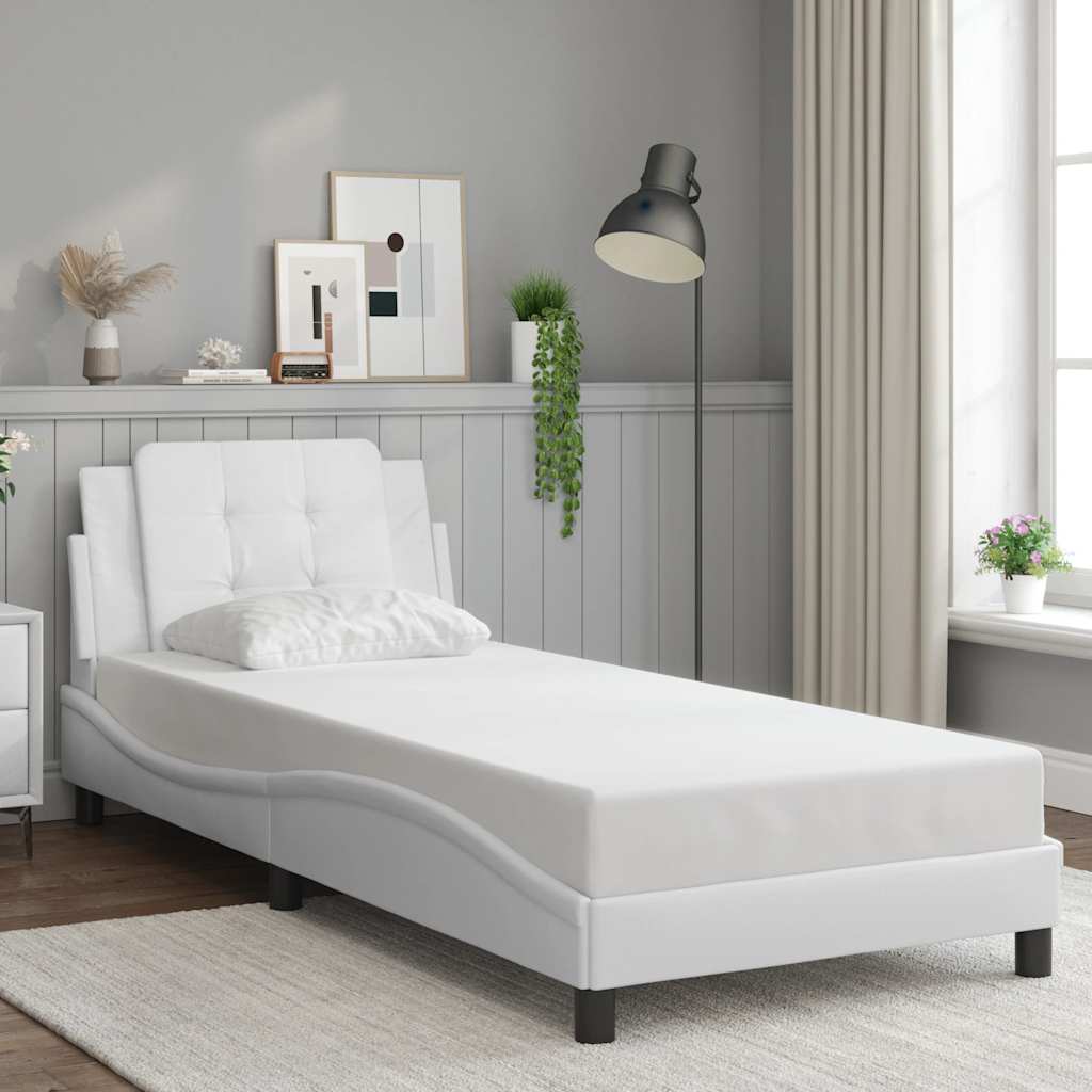 E-shop Multidom Rám postele bez matraca Zadar biely 100x200 cm umelá koža