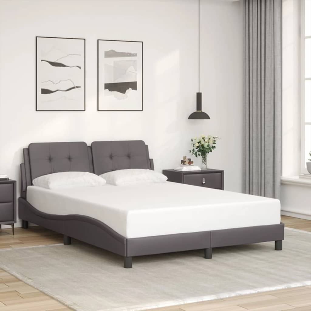 E-shop Multidom Rám postele bez matraca Zadar sivý 140x200 cm umelá koža