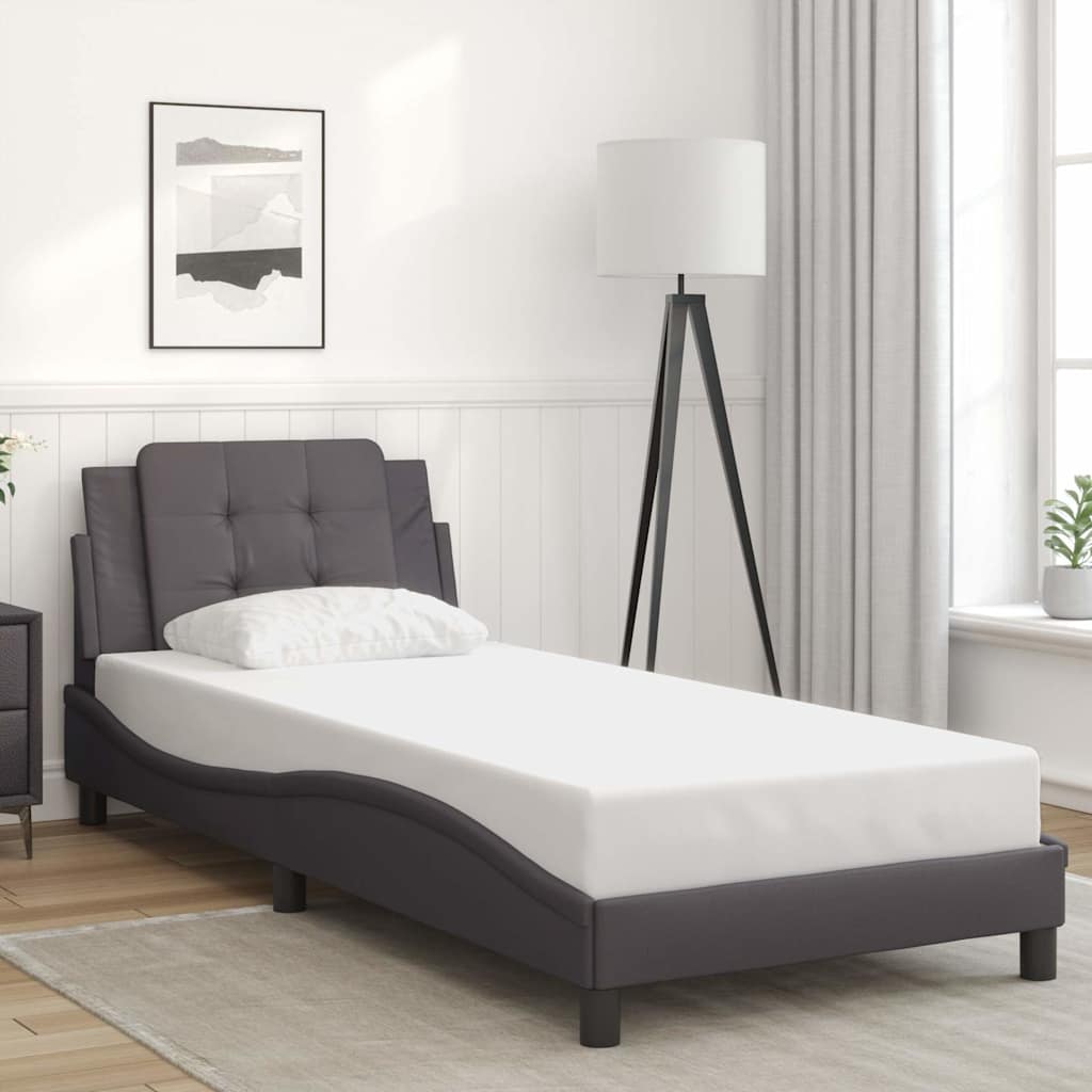 E-shop Multidom Rám postele bez matraca Zadar sivý 100x200 cm umelá koža