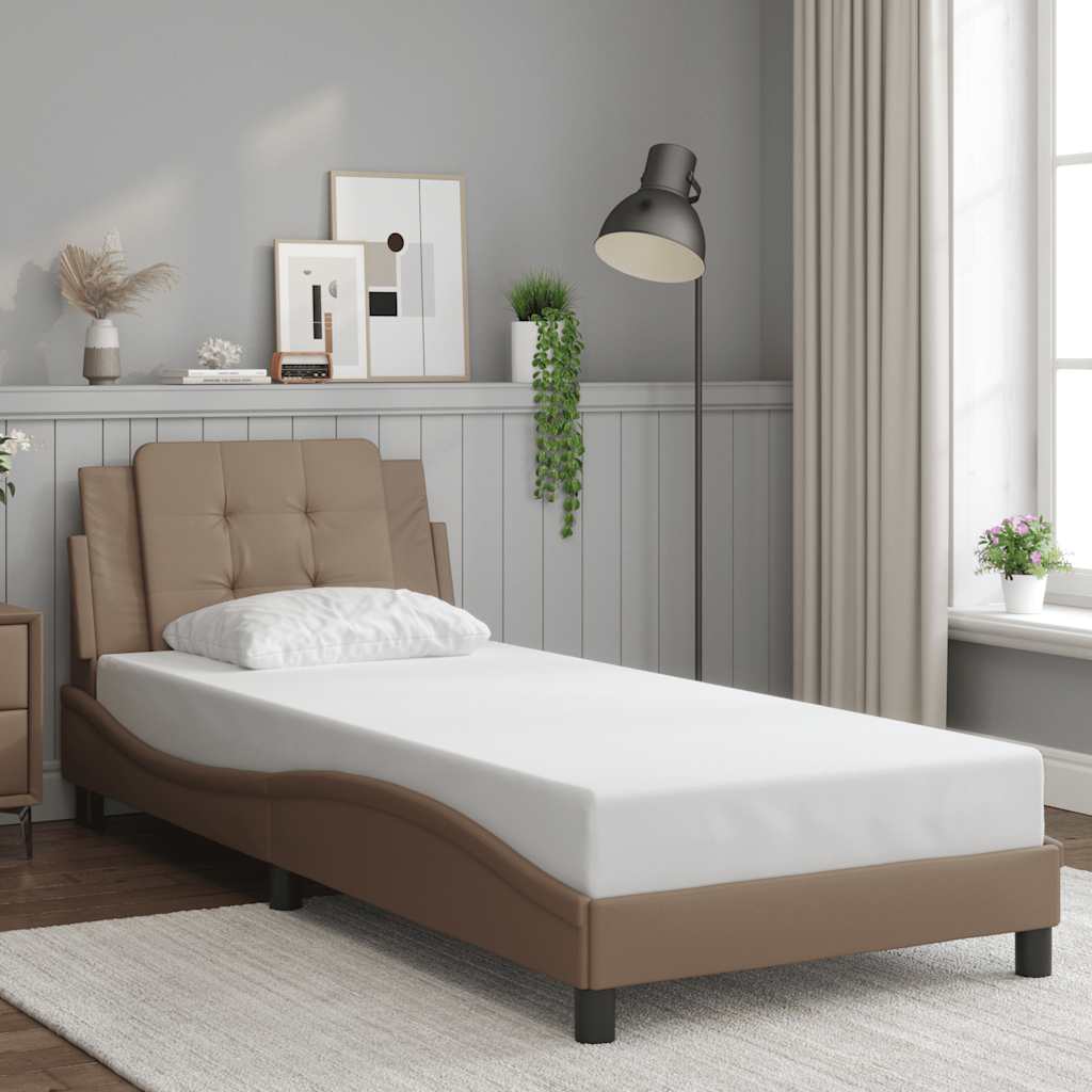 E-shop Multidom Rám postele bez matraca Zadar kapučínový 90x200 cm umelá koža