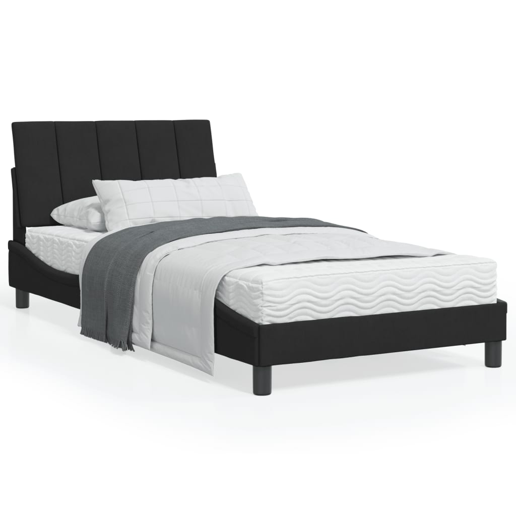 E-shop Multidom Posteľ s matracom Hanko čierny 100x200 cm zamat