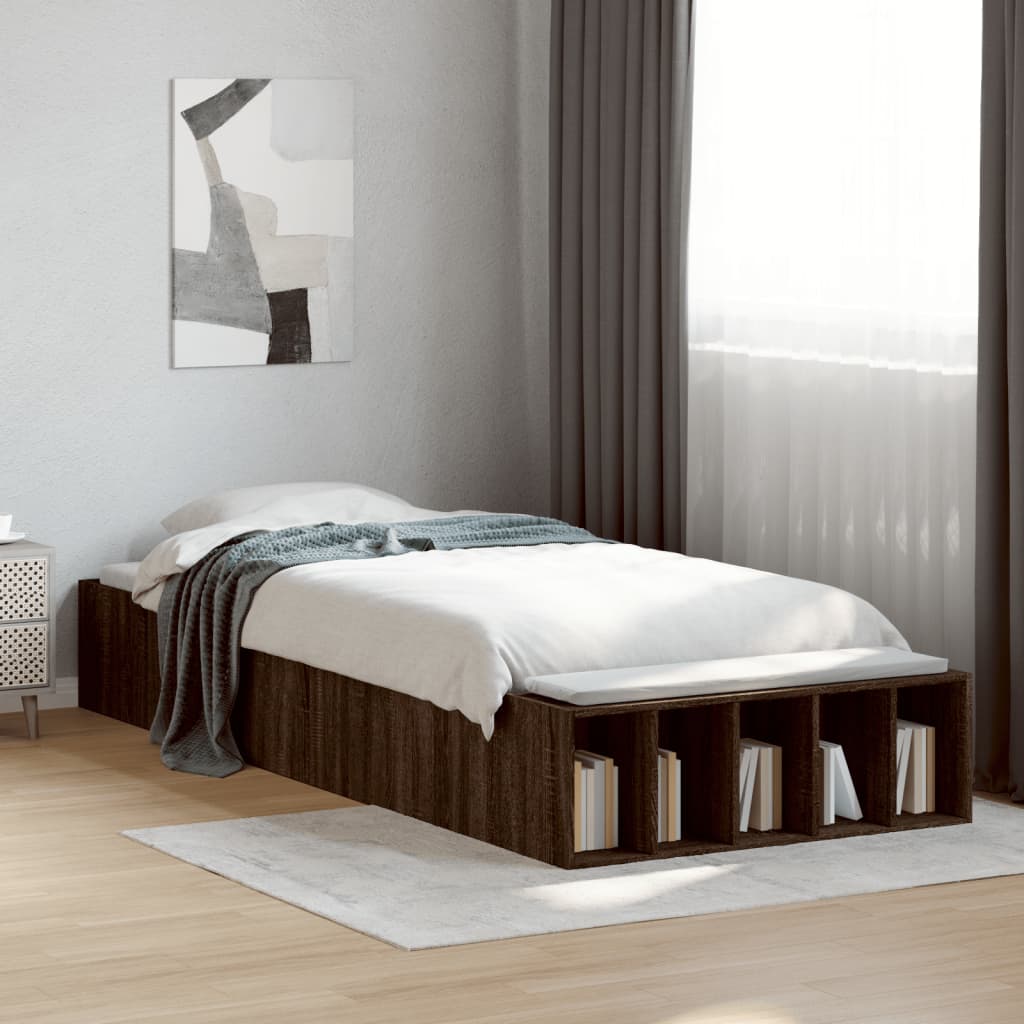 E-shop Multidom Posteľný rám hnedý dub 90x200 cm borovicový masív