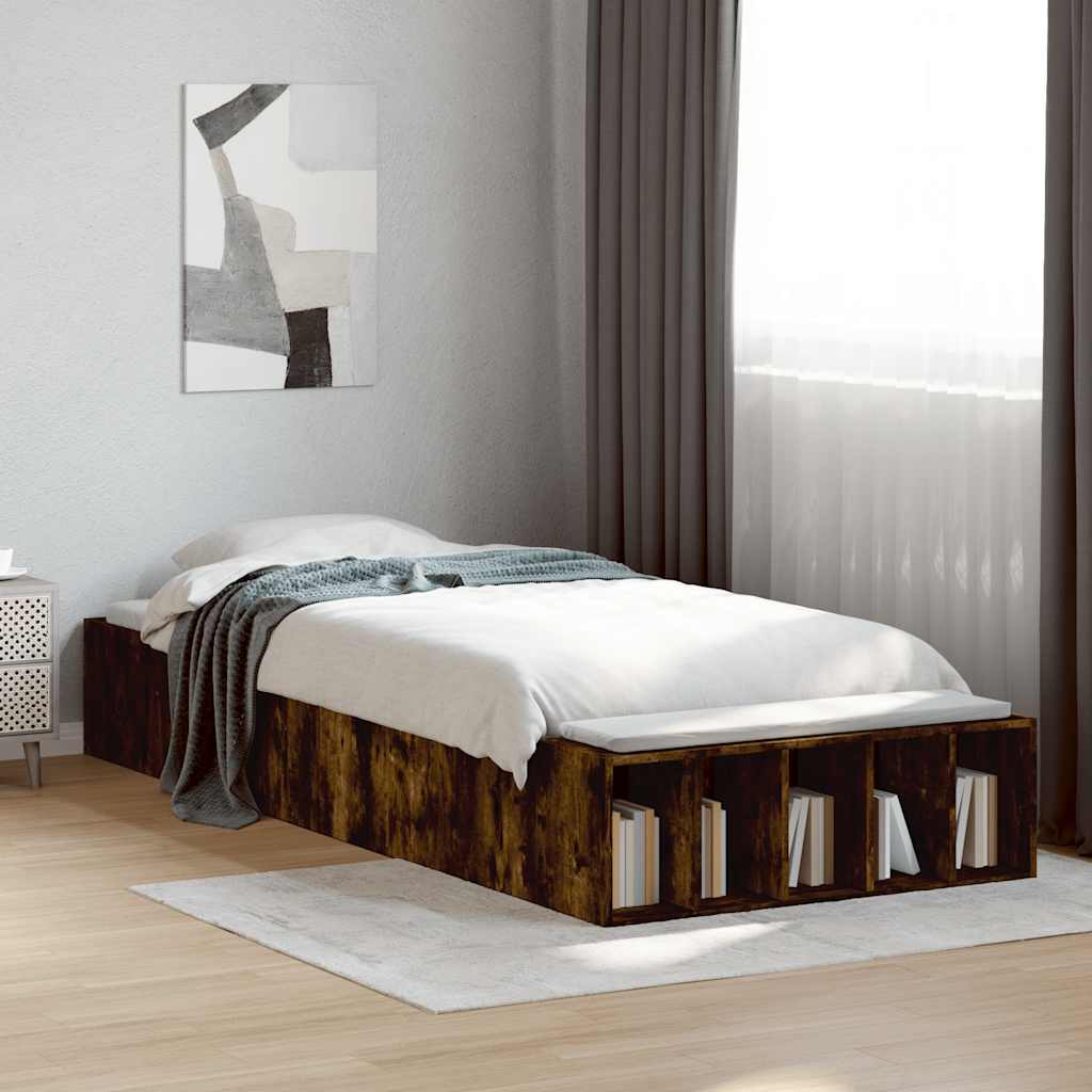 E-shop Multidom Posteľný rám dymový dub 90x190 cm borovicový masív