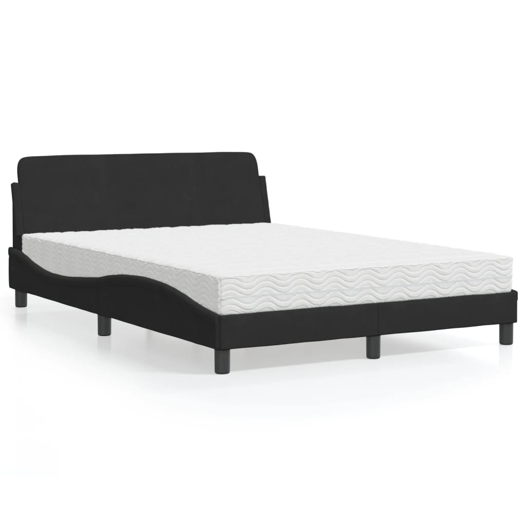 E-shop Multidom Posteľ s matracom Dover čierny 120x200 cm zamat