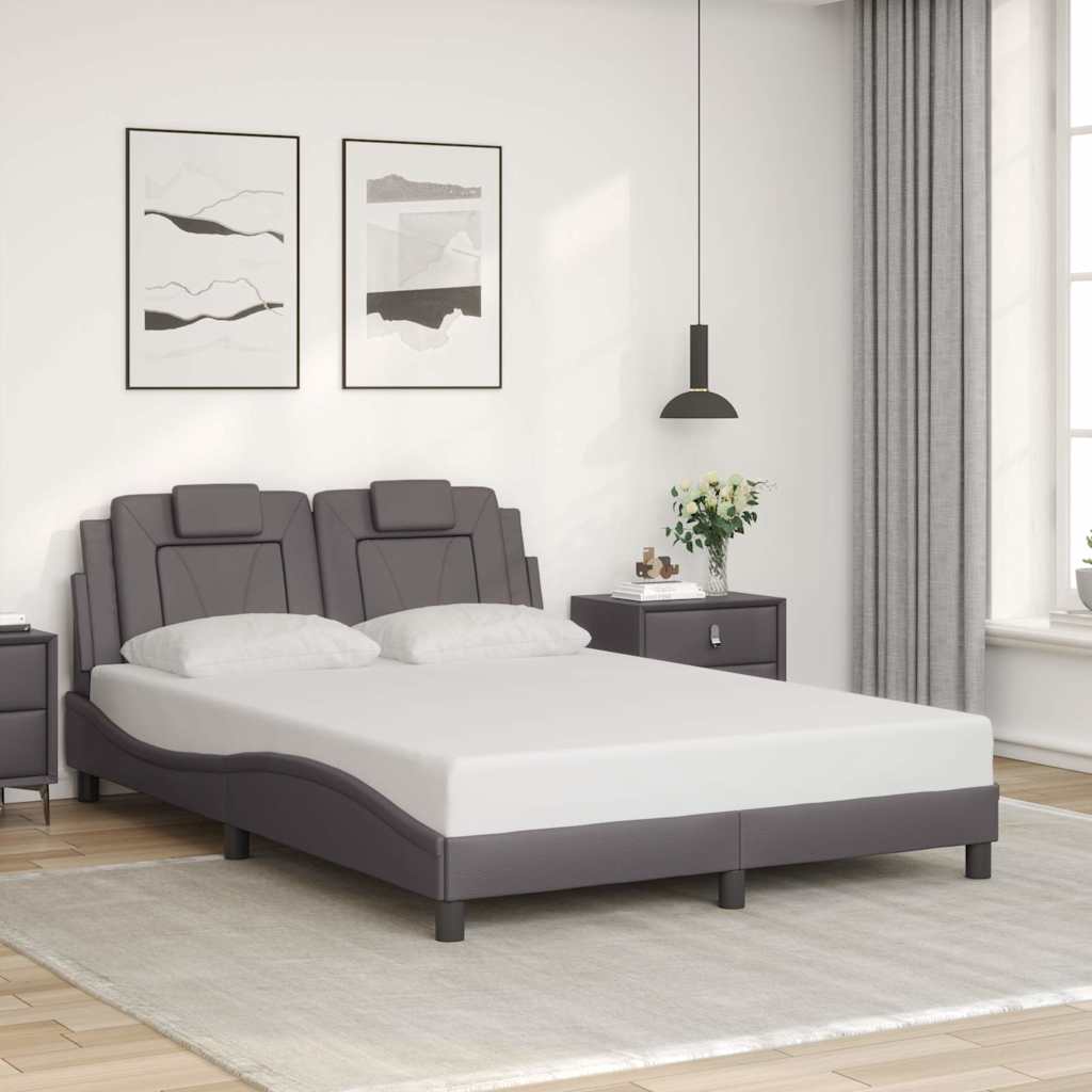 E-shop Multidom Rám postele Viana bez matraca sivý 140x200 cm umelá koža