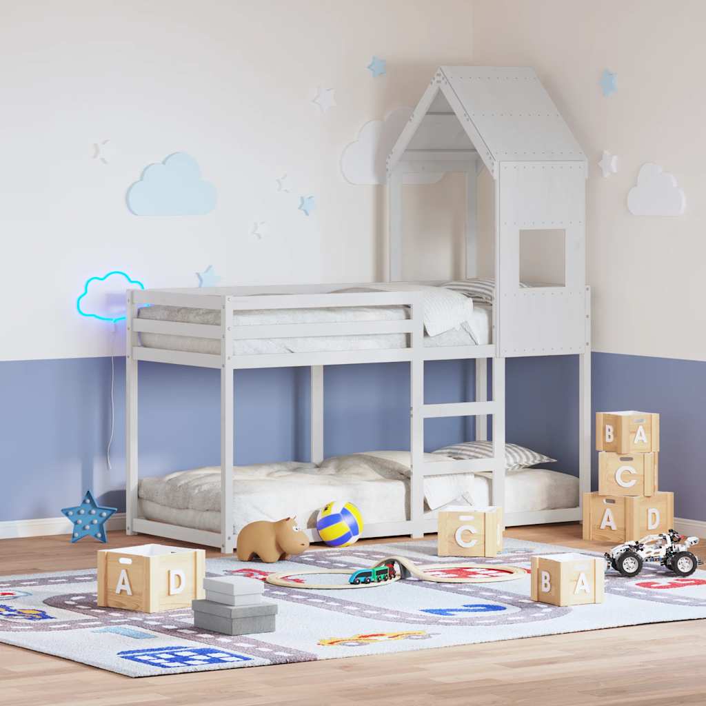 E-shop Multidom Strecha na detskú posteľ biela 55x84x132 cm borovicový masív