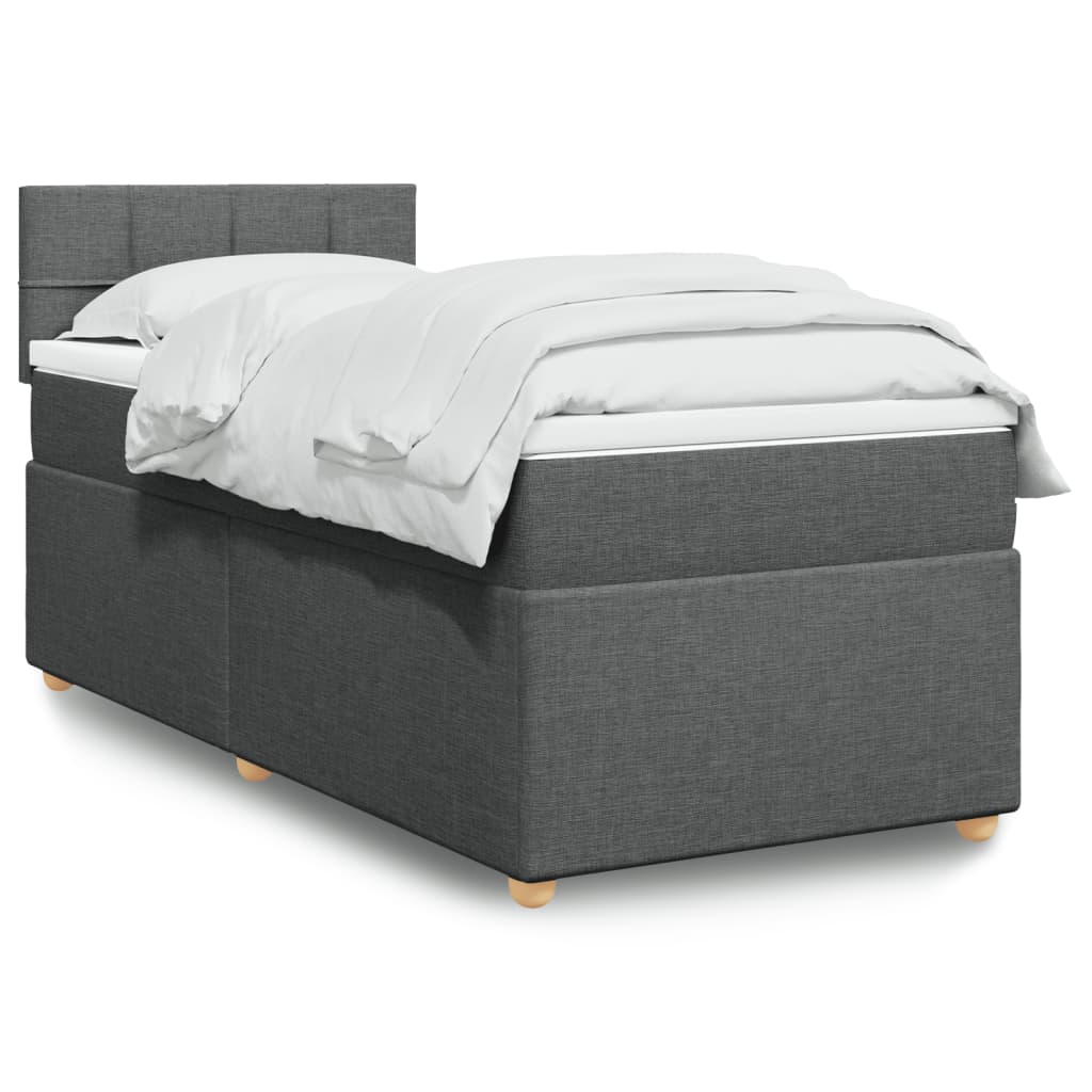 E-shop Multidom Posteľ boxspring s matracom tmavosivá jednolôžko látka