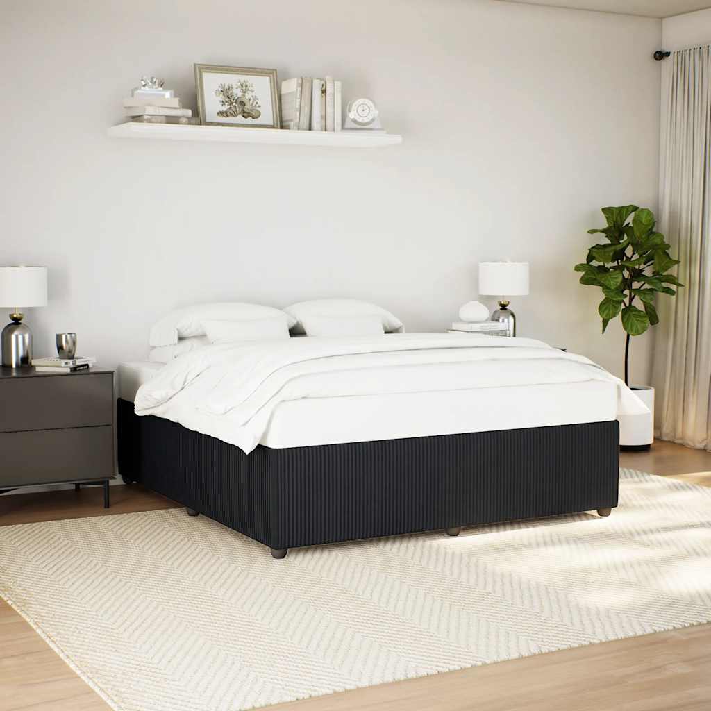 E-shop Multidom Posteľ bez matraca čierny 180x200 cm zamat