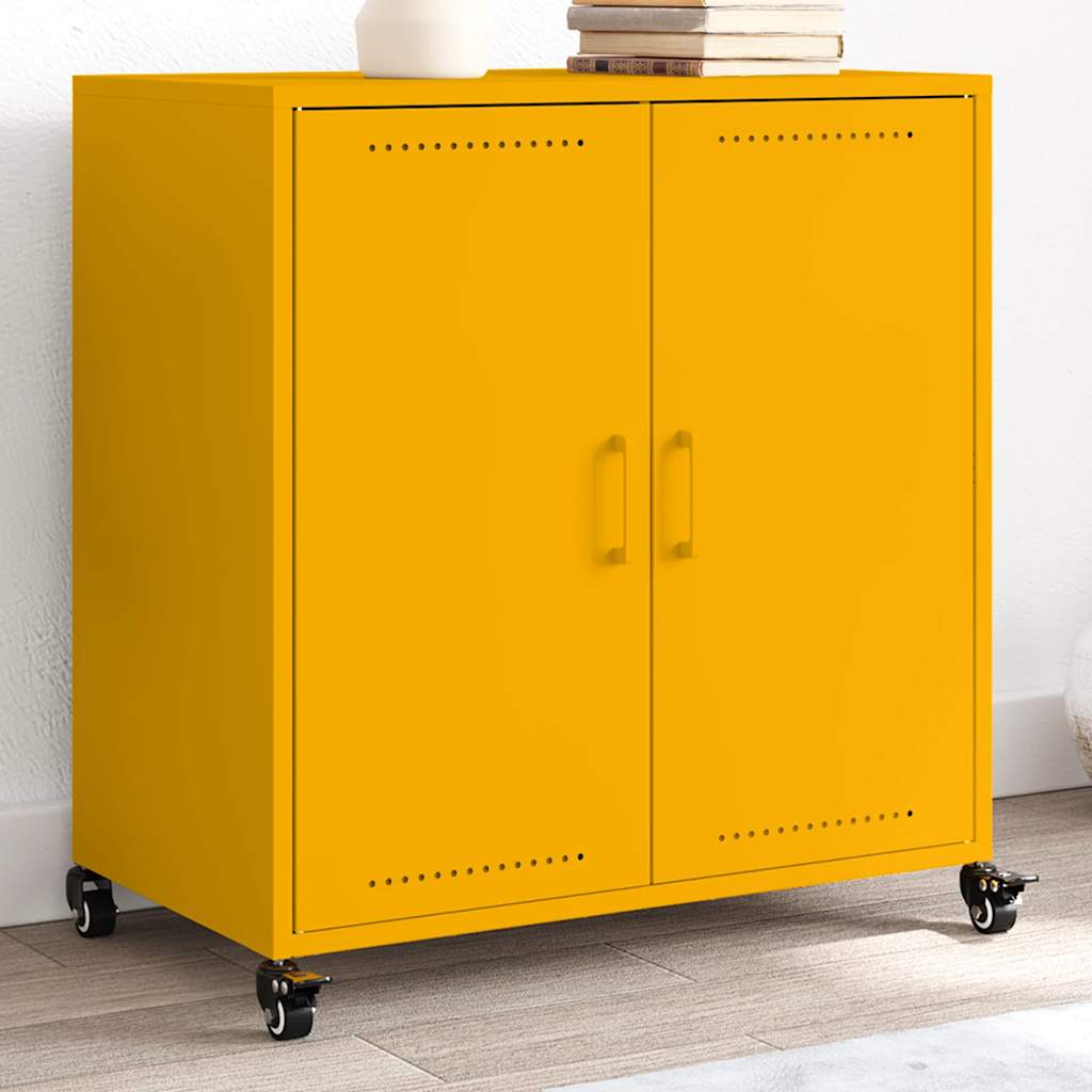 E-shop Multidom Komoda horčicovožltá 68x39x72 cm oceľ