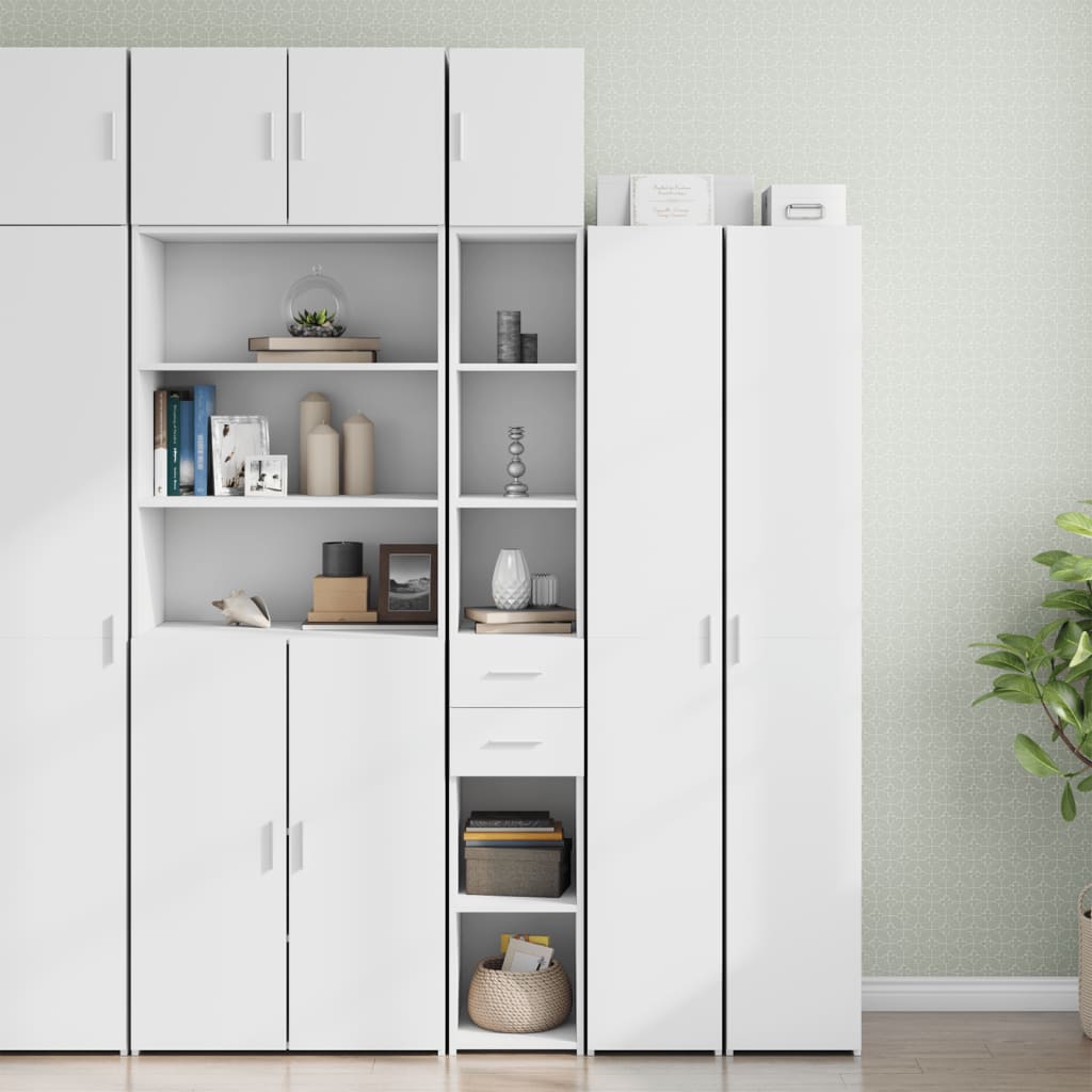 E-shop Multidom Úzka úložná skrinka biela 30x42,5x225 cm kompozitné drevo
