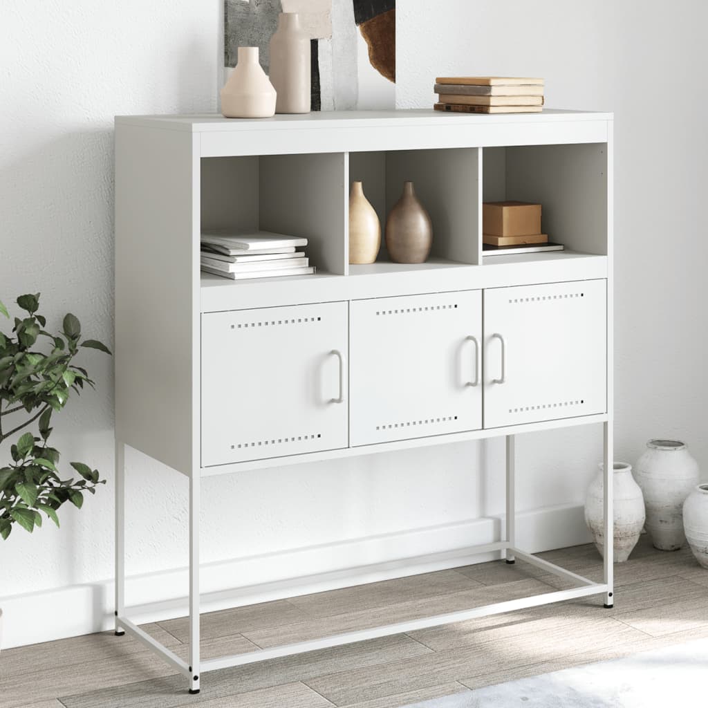 Multidom Komoda biela 100,5x39x107 cm oceľ