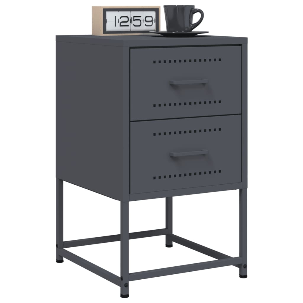 E-shop Multidom Nočné stolíky 2 ks antracitové 36x39x60,5 cm oceľ