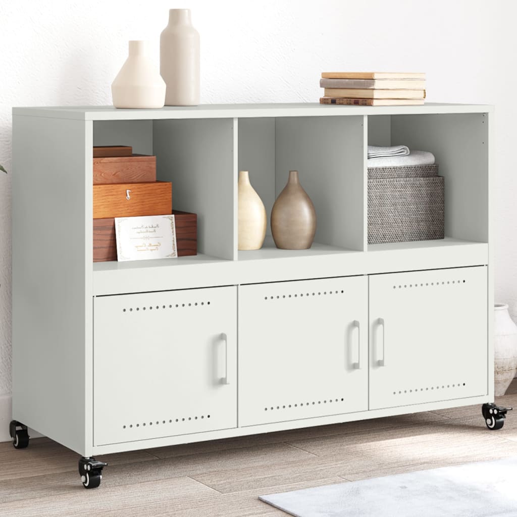 Multidom Komoda biela 100,5x39x72 cm oceľ