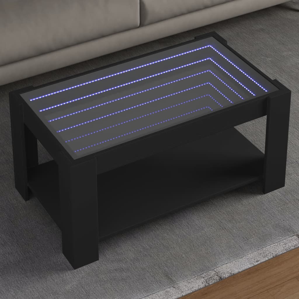 E-shop Multidom Konferenčný stolík s LED čierny 93x53x45 cm kompozitné drevo