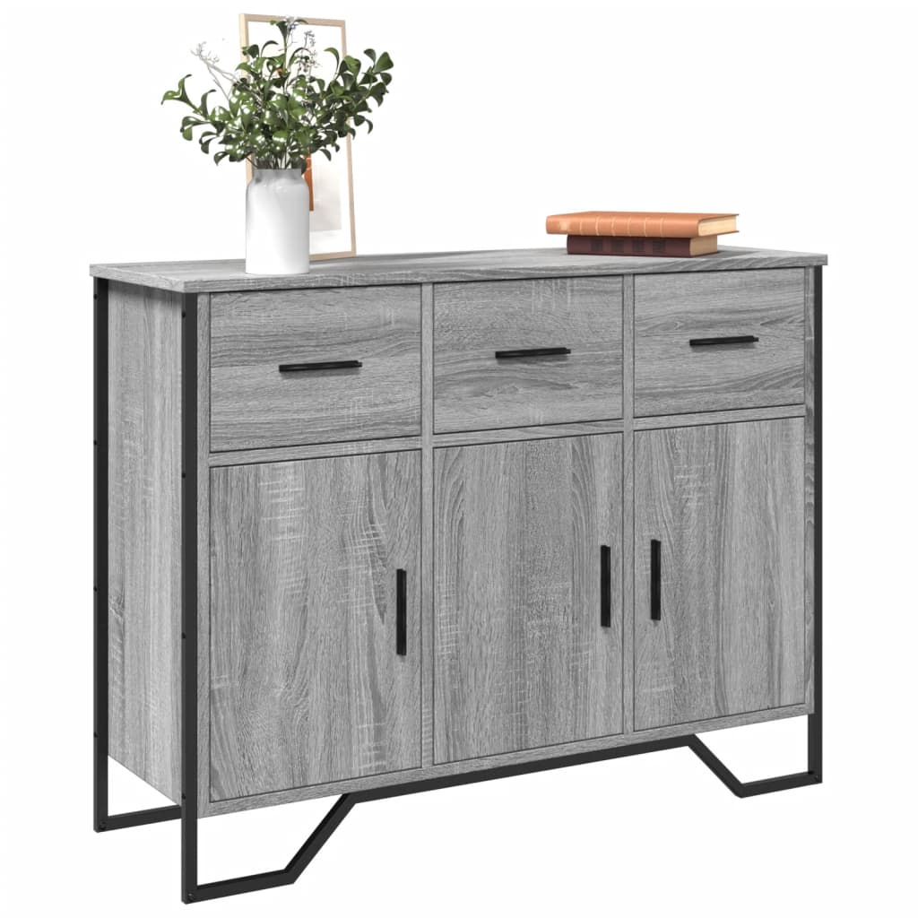 E-shop Multidom Komoda sivá sonoma 97x32,5x74,5 cm kompozitné drevo