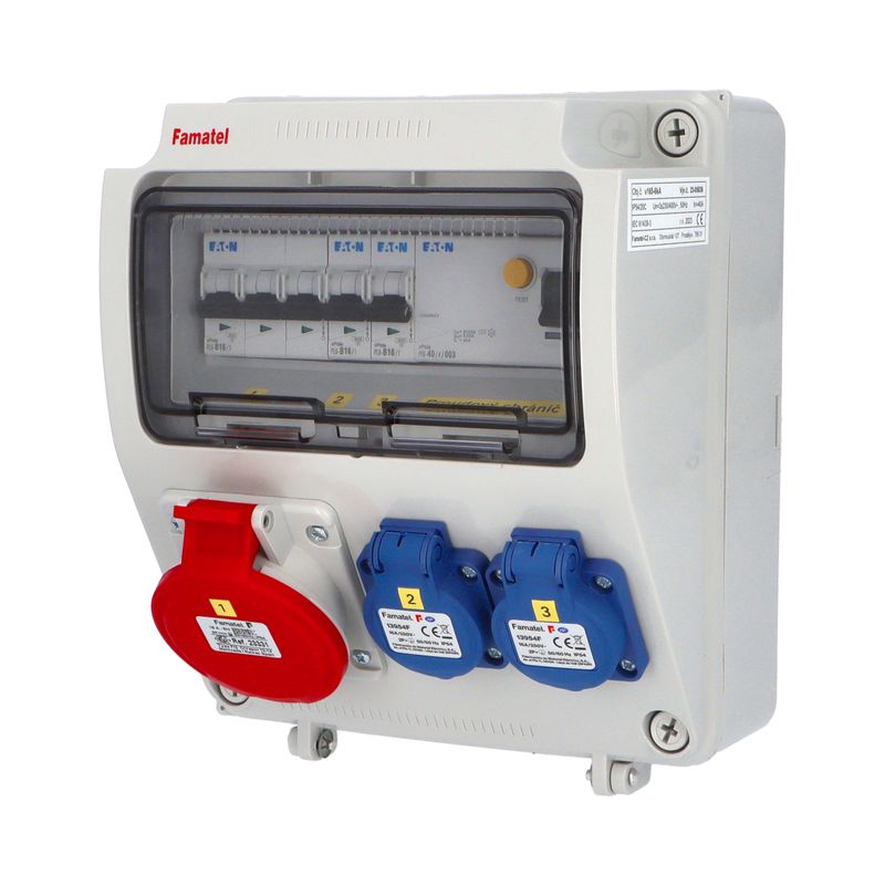 E-shop Famatel v165-6kA - ZSF20100000.1 /3957 Zás.skříň IP54 jištěná s chráničem 40/4/003