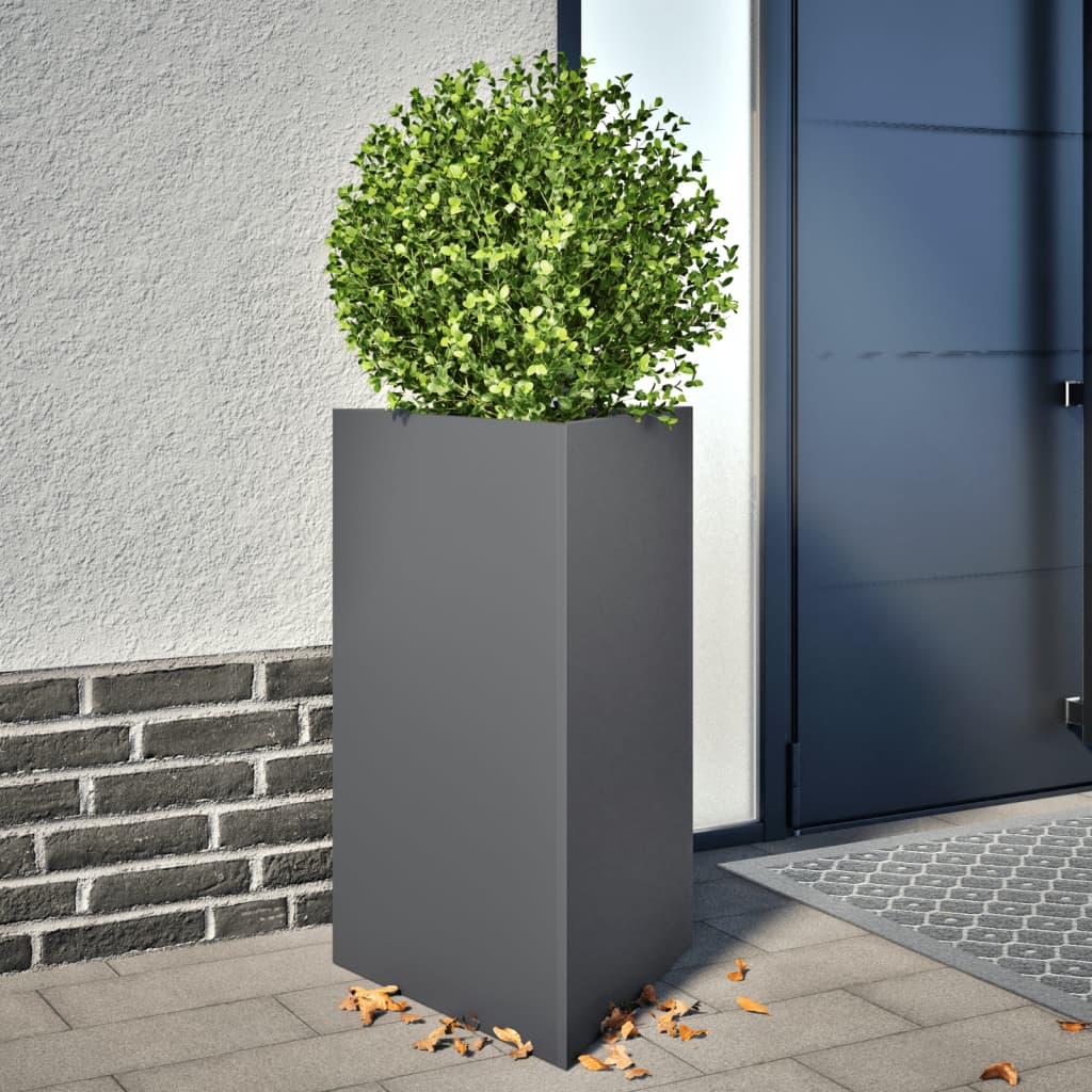 E-shop Multidom Záhradné kvetináče 2 ks antracitové trojuholník 50x43x75cm oceľ