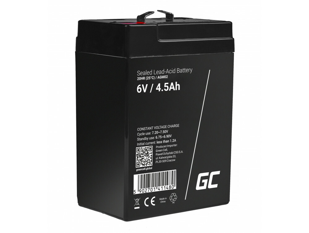 E-shop Green Cell AGM02 AGM batéria 6V 4.5Ah