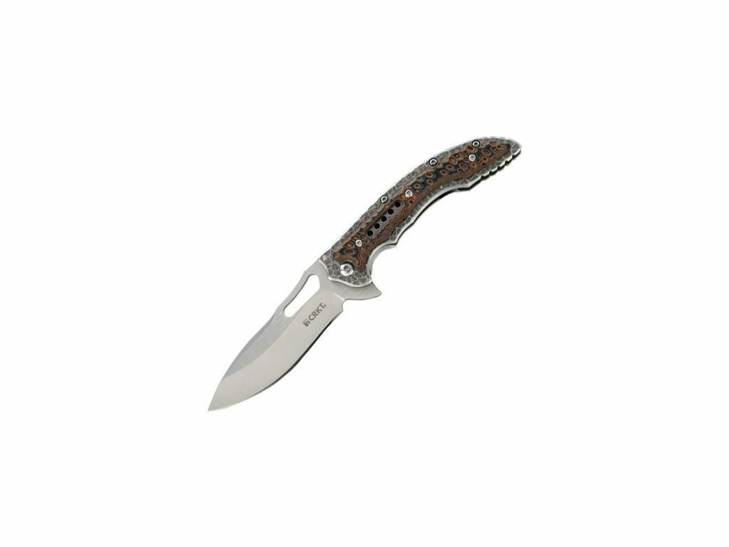 E-shop CRKT CR-5460 FOSSIL™ COMPACT BROWN vreckový nôž 8,7 cm, hnedá, nerezová oceľ, G10
