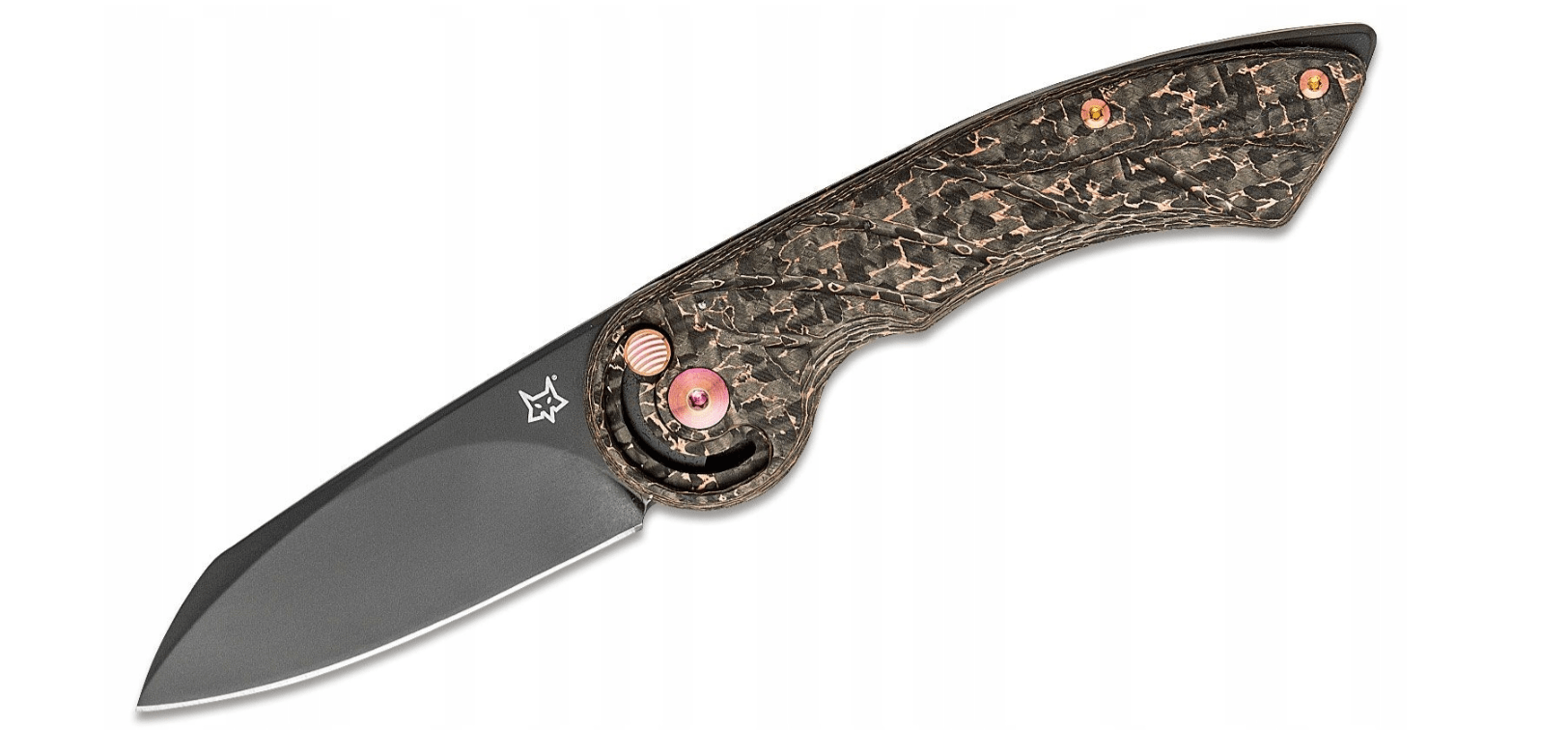 E-shop FOX Knives FX-550 CFB Radius Snake vreckový nôž 7,5 cm, čierna, ružová, uhlíkové vlákno, meď, titán
