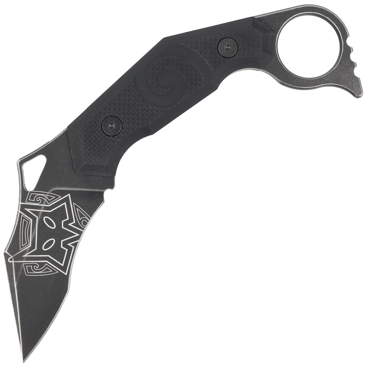 E-shop FOX Knives FX-651 MOA Wihongi taktický nôž - karambit 7,5 cm, celočierny, G10, puzdro Kydex