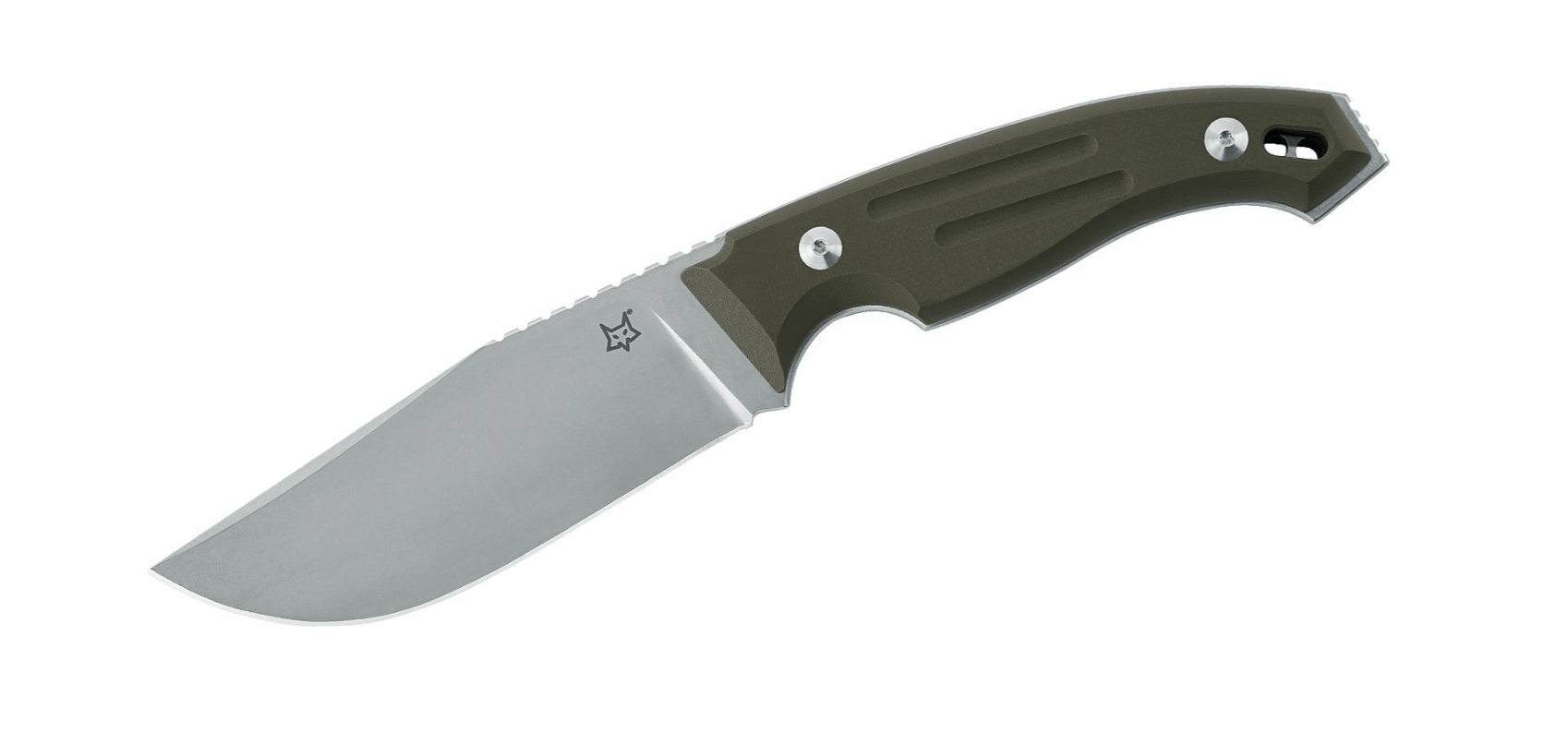 E-shop Fox Knives OD FX-510 Octopus Vulgaris vonkajší nôž 11,5cm, zelená G10, Stonewash, kožené puzdro