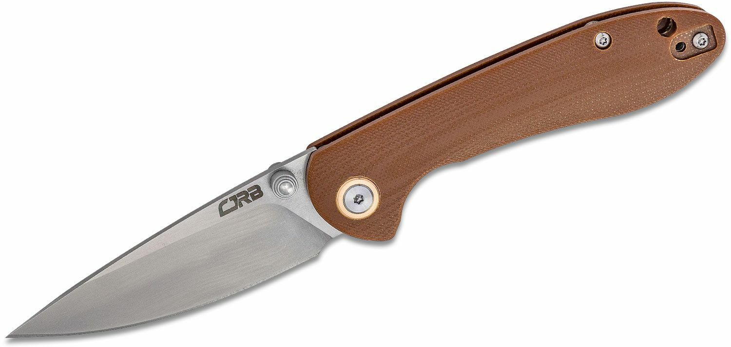 E-shop CJRB J1912S-BNC Feldspar Small vreckový nôž 7,6 cm, Stonewash, hnedá, G10 (CNC textúra)