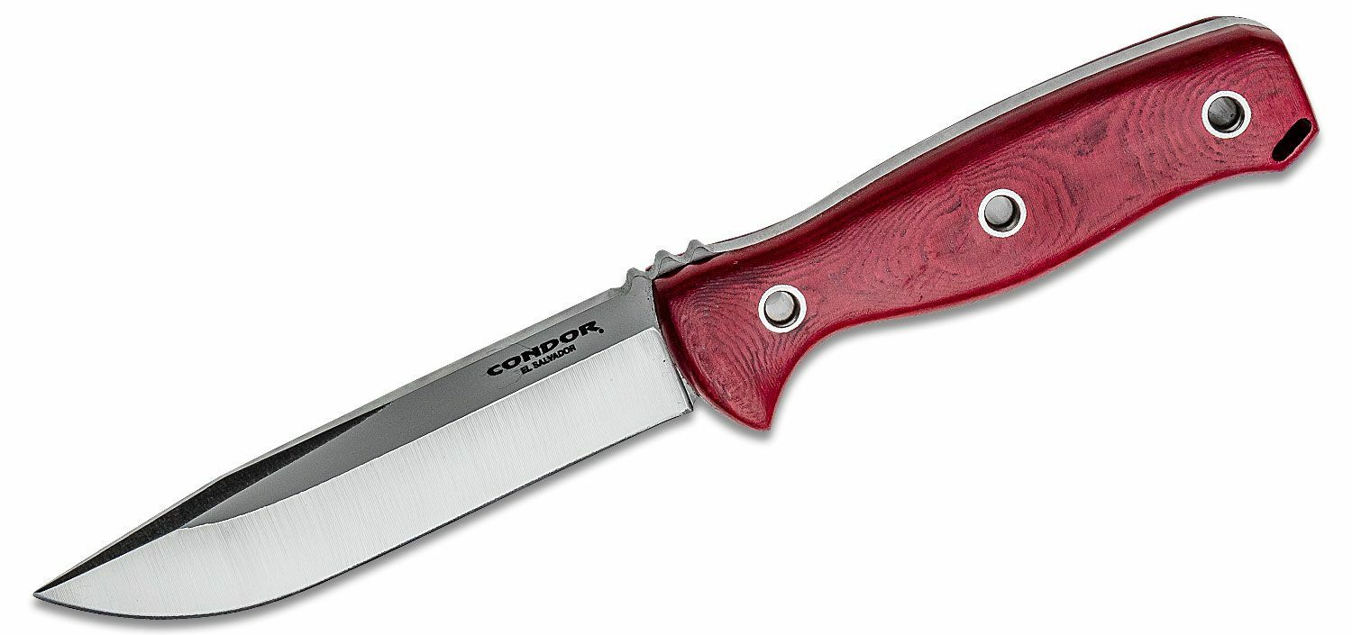 E-shop Condor CTK2832-4.7HC BUSHCRAFT BLISS vonkajší nôž 12,2 cm, červená, Micarta, puzdro Kydex + koža