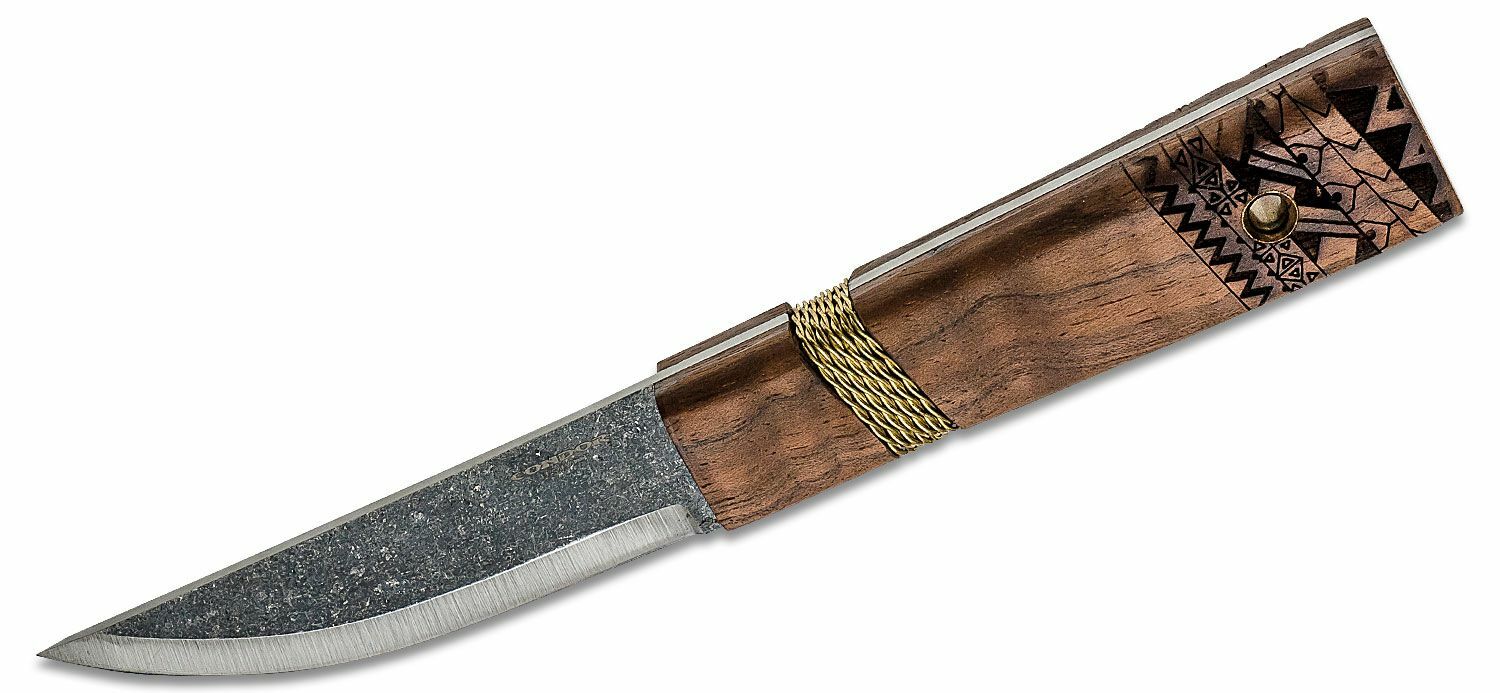 Condor CTK2811-3.9HC INDIGENOUS PUUKKO lovecký nôž 9,9 cm, drevo, mosadzný drôt, kožené puzdro