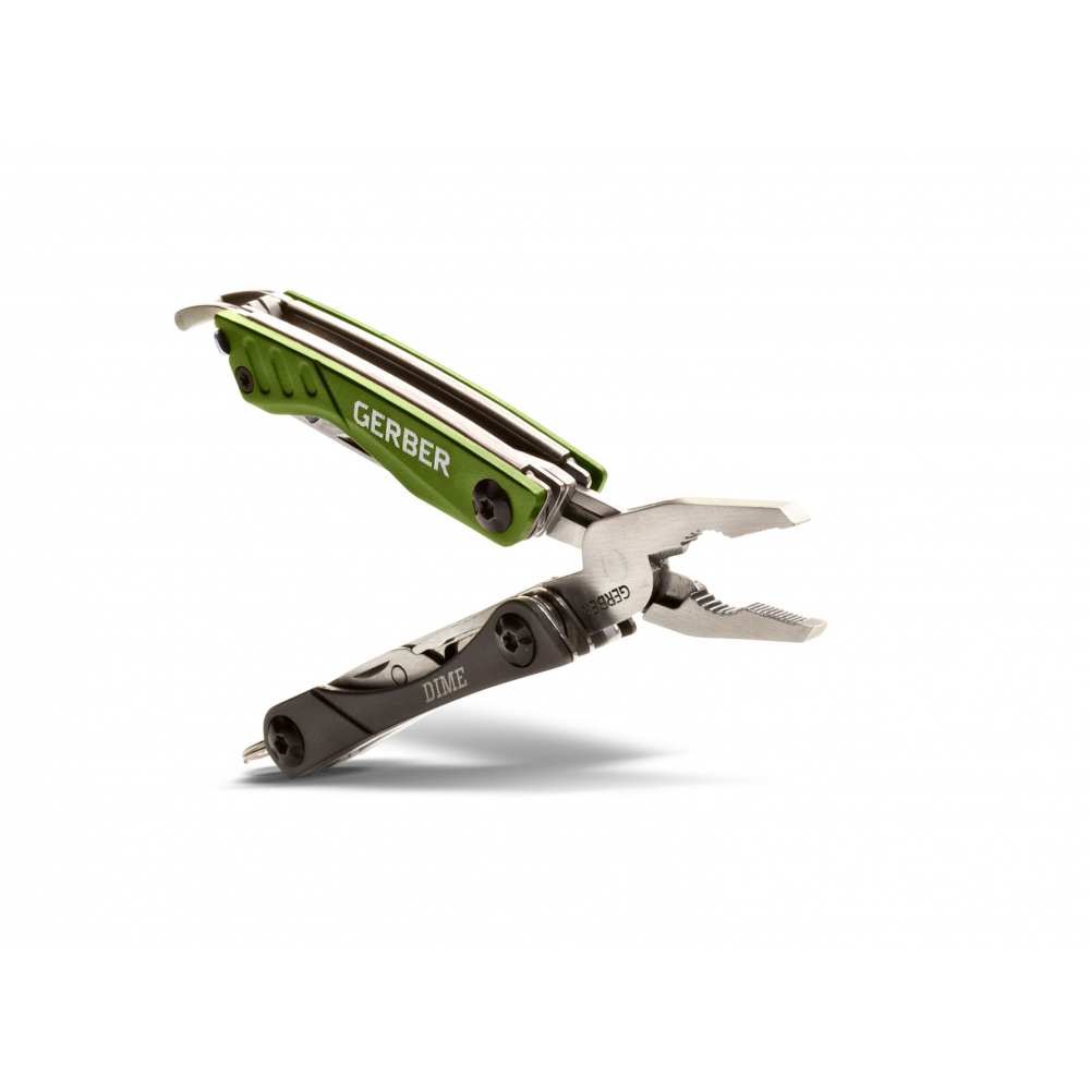 E-shop Gerber 31-00362 DIME Green multifunkčný nástroj, oceľ, čierno-zelená, hliník, 10 funkcií