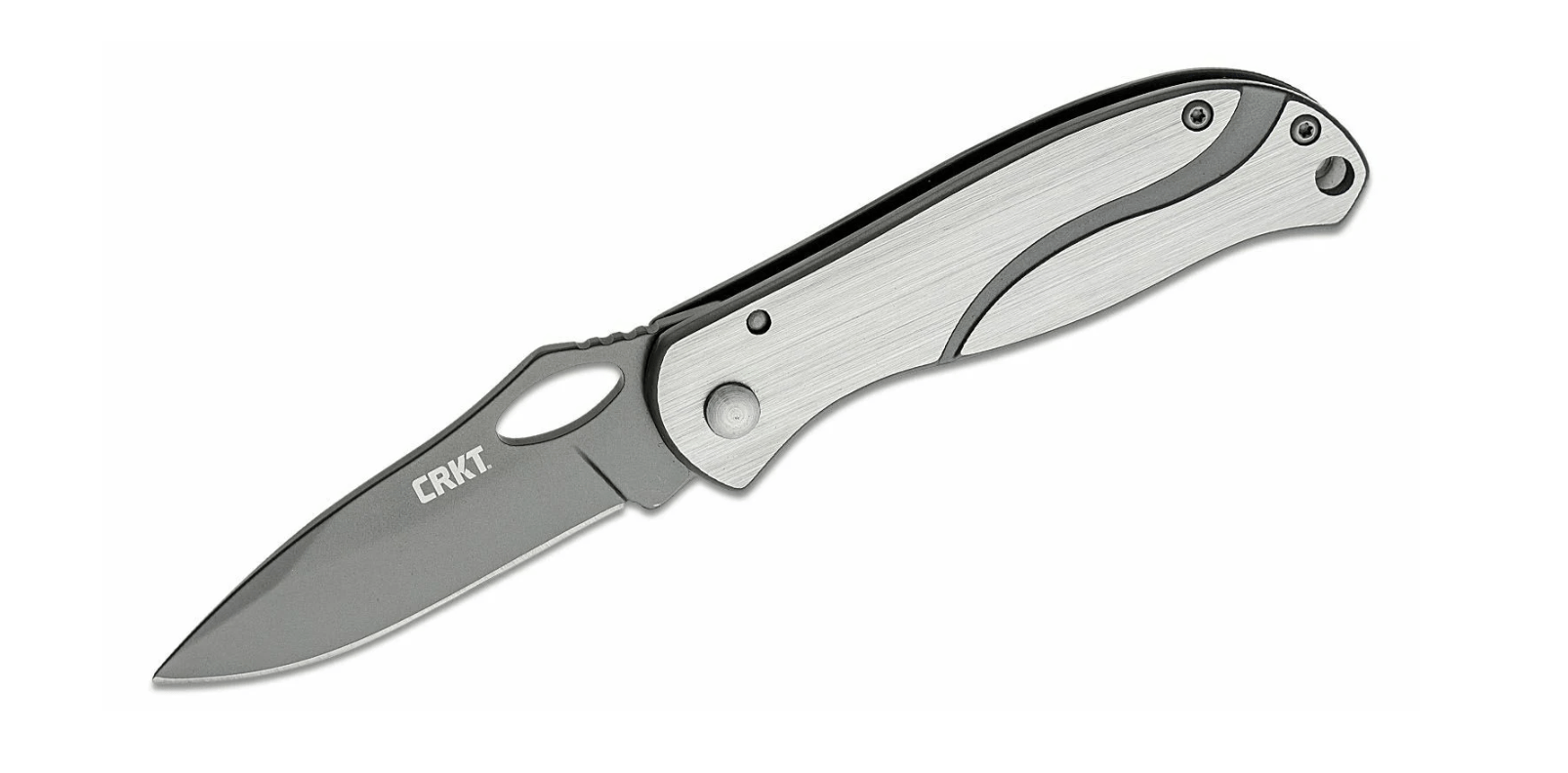 E-shop CRKT CR-6480 PAZODA SILVER BLACK vreckový nôž 6,7 cm, strieborno-šedá, celooceľový
