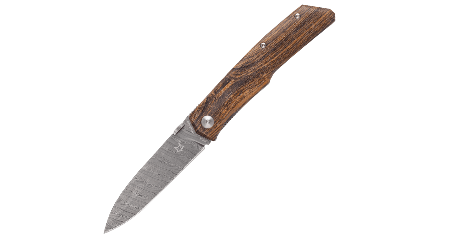 E-shop FOX Knives FX-525 DB Terzuola vreckový nôž 8,5 cm, drevo Bocote, damašek, nylonové puzdro