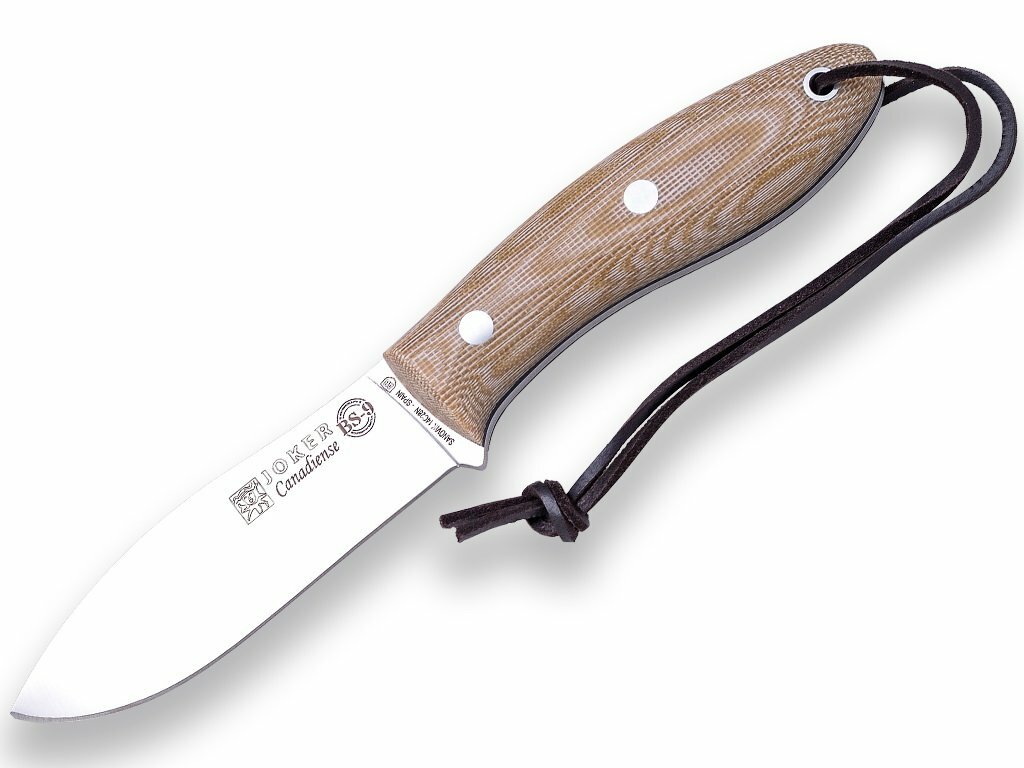 E-shop JOKER CM114 CANADIENSE outdoorvý nôž 10,5 cm, hnedá, Micarta, kožené puzdro