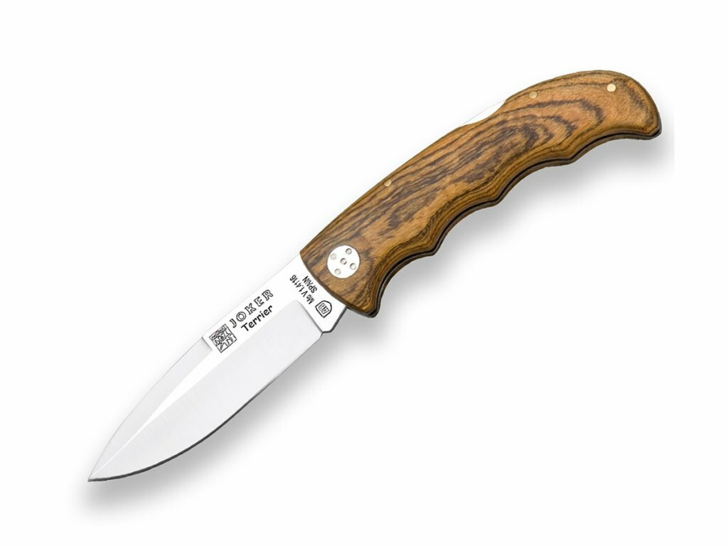JOKER KNIFE NB20 TERRIER lovecký zatvárací nôž 9 cm, drevo Bocote