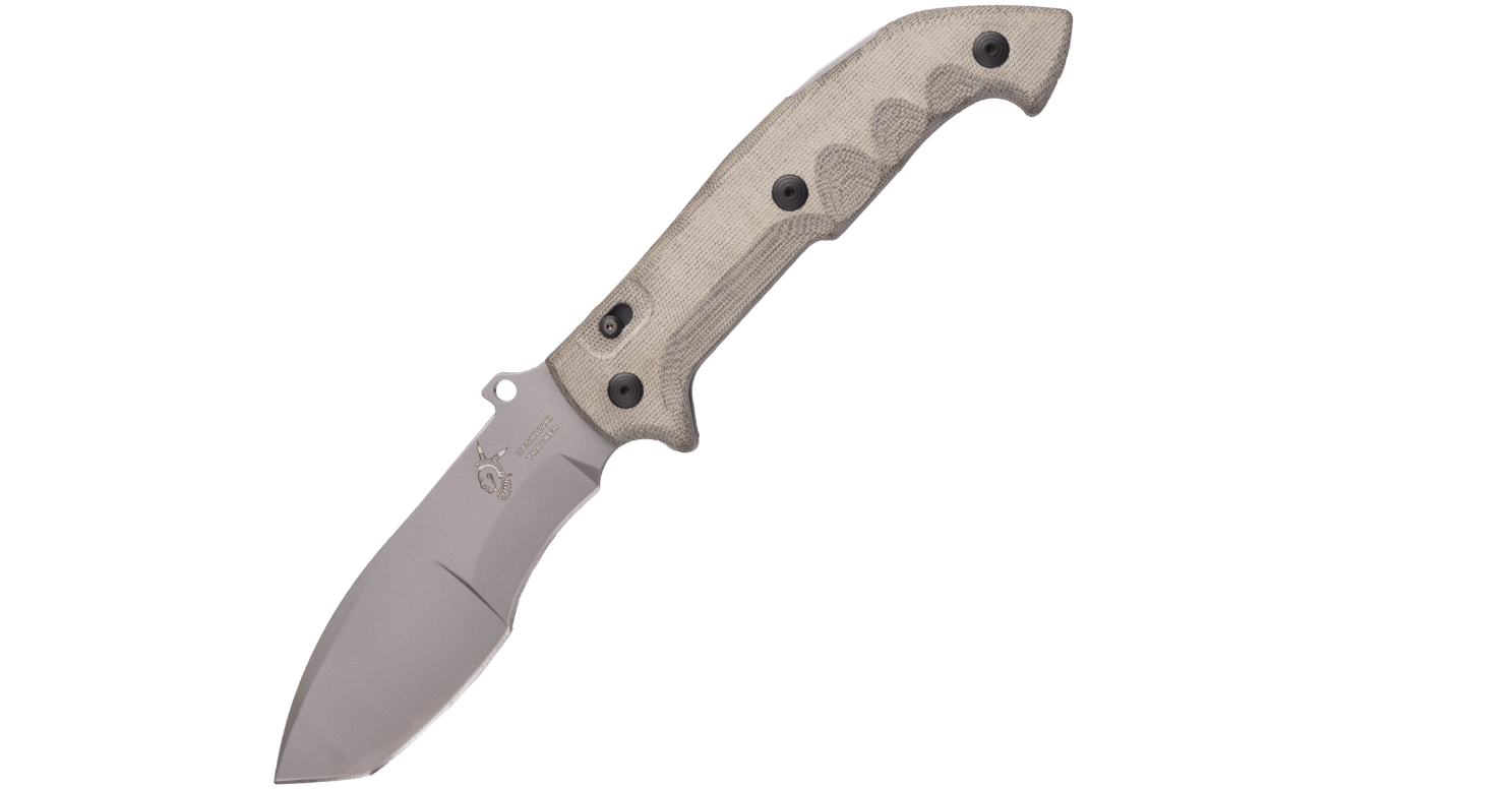 E-shop Fox Knives FX-500 Tracker Meskwaki zatvárací taktický nôž 13,5 cm, zelená, Micarta, puzdro Cordura