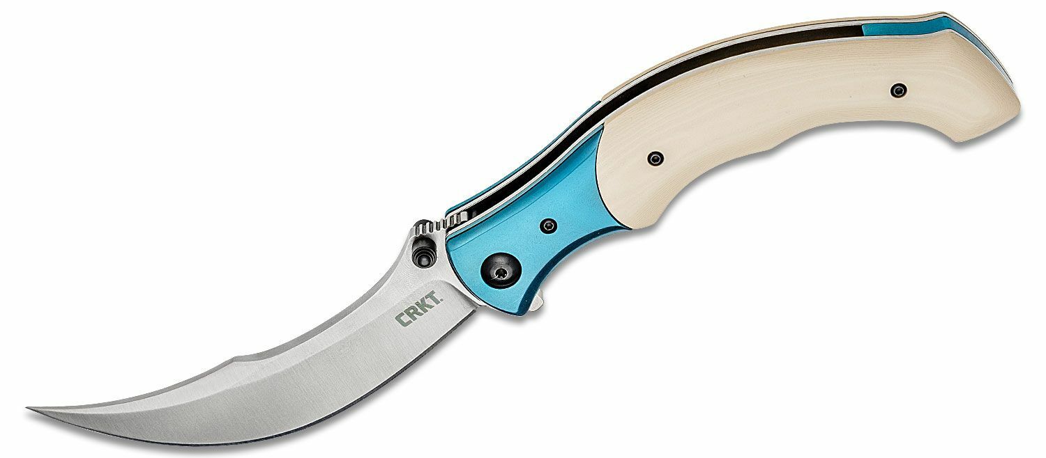 E-shop CRKT CR-7471 Columbia River Ritual™ Ivory Blue vreckový nôž 11 cm, modrá, živica, nerez