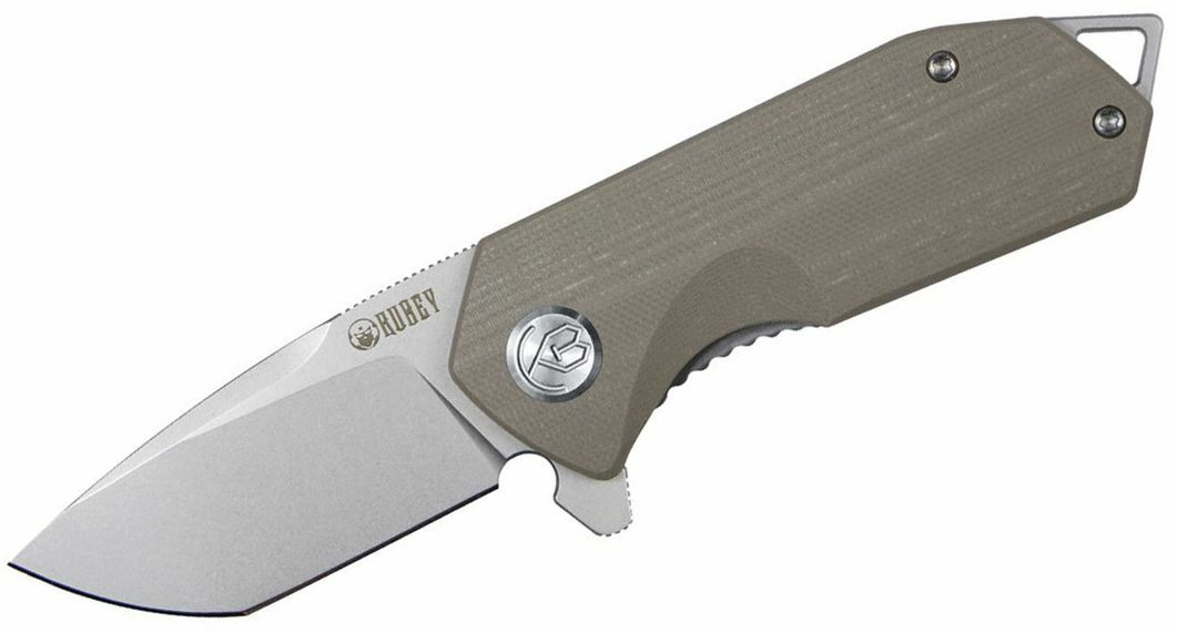 E-shop Kubey KU203G Campe Nest vreckový nôž 7 cm, hnedá khaki, G10