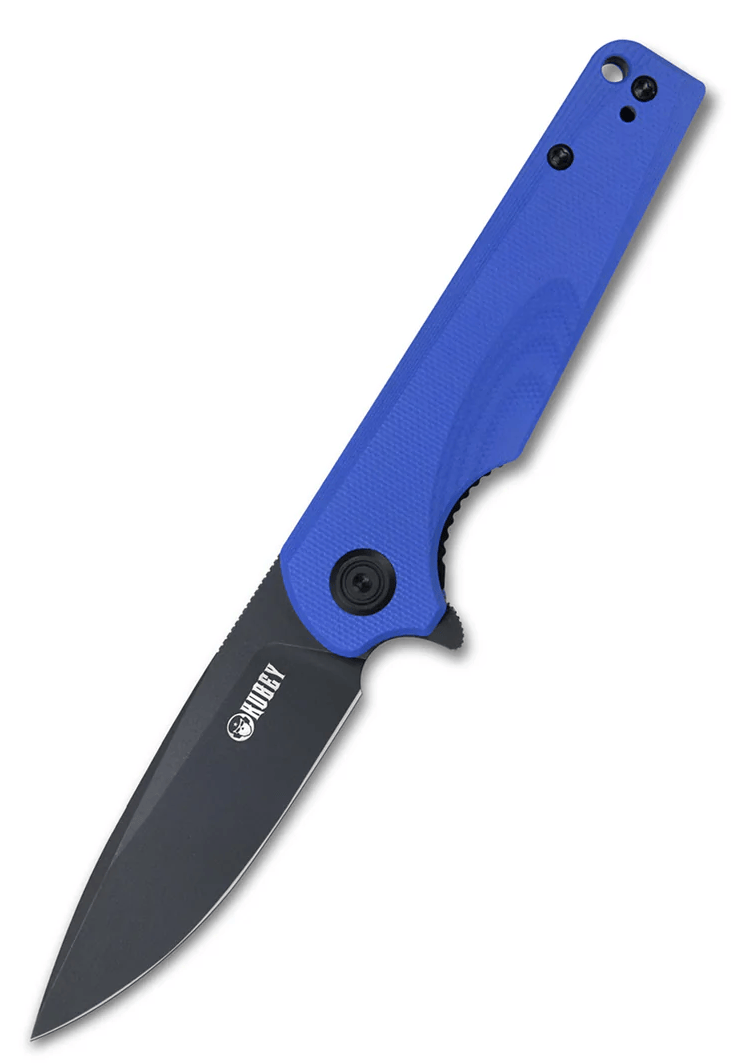 E-shop Kubey KU233F Wolverine vreckový nôž 7,4 cm, Dark Stonewash, modrá, G10, spona