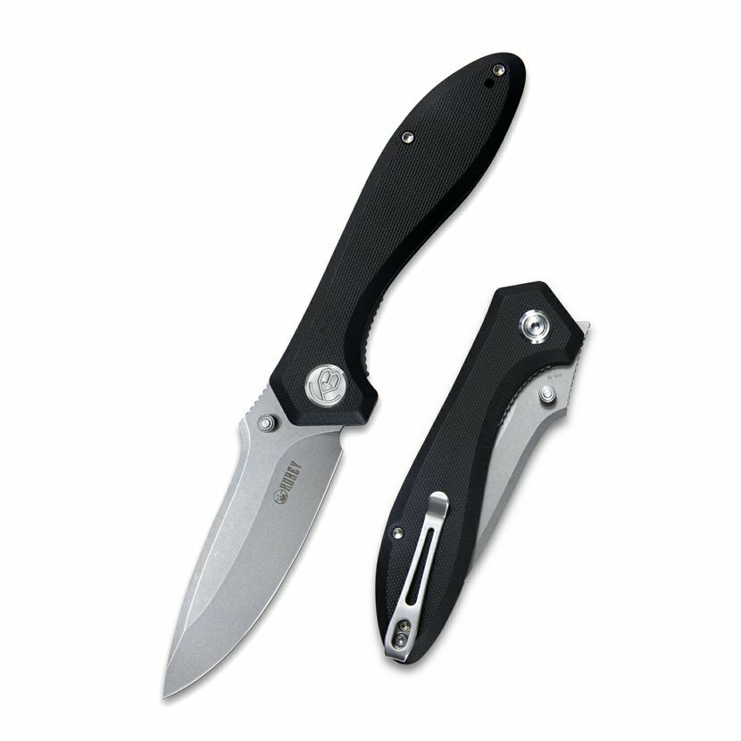 E-shop Kubey KU314F Ruckus Black vreckový nôž 8,4 cm, čierna, G10, spona