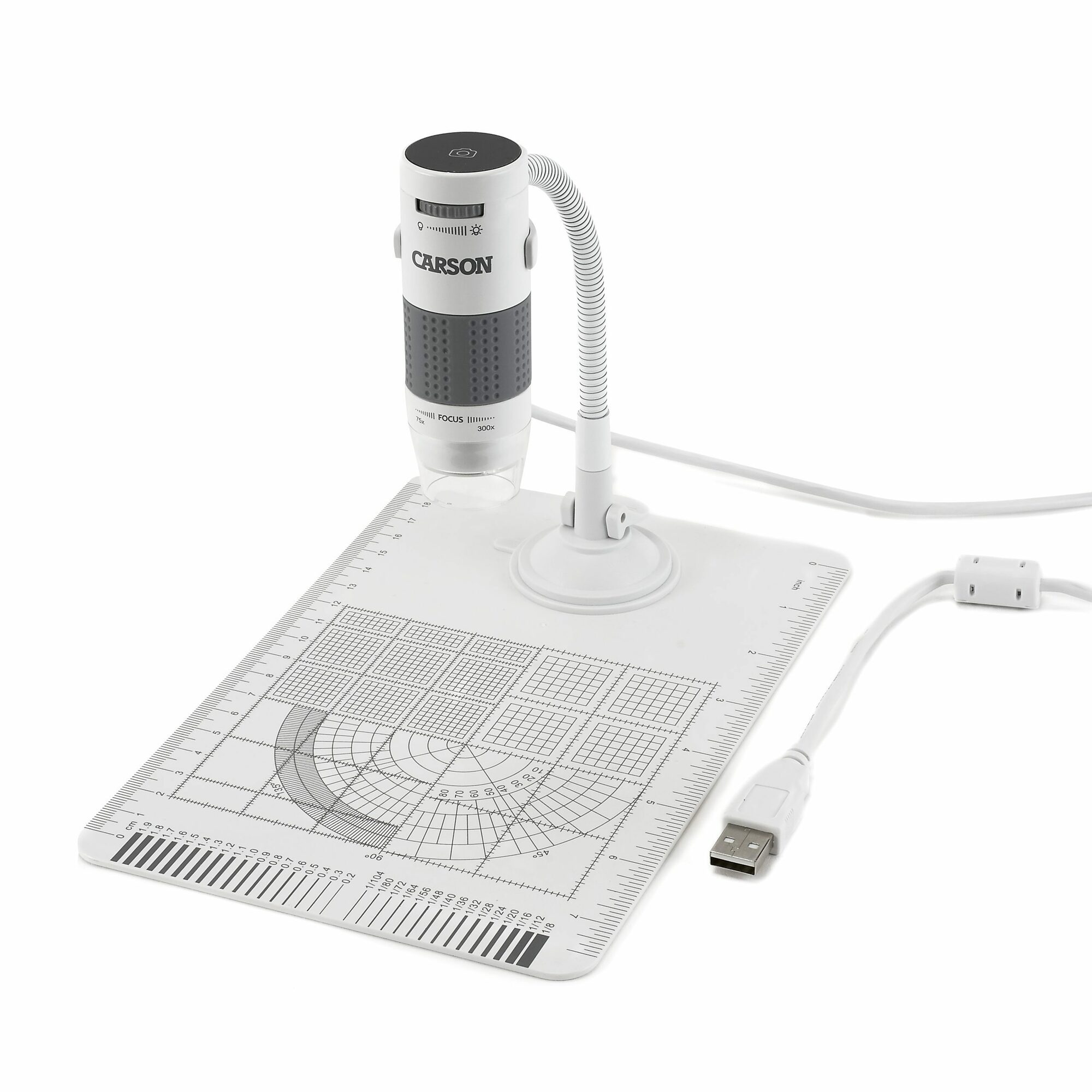 Carson MM-840 eFlex digitálny USB mikroskop s LED osvetlením 75x/300x, so stojanom a základňou