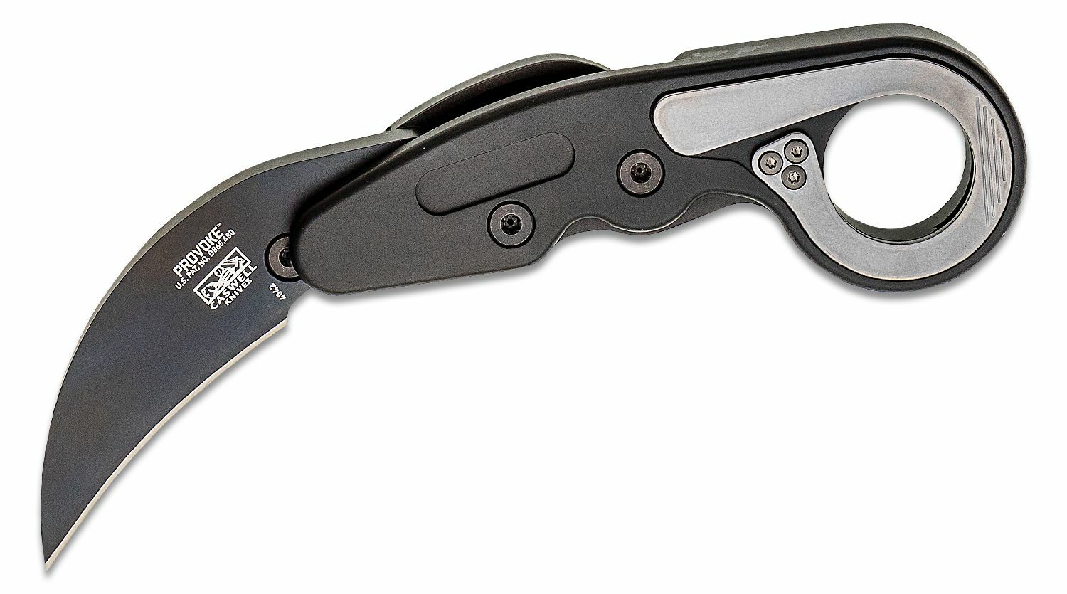 E-shop CRKT CR-4042 PROVOKE™ First Responder taktický nôž/karambit 6 cm, celočierna, hliník, titán, puzdro