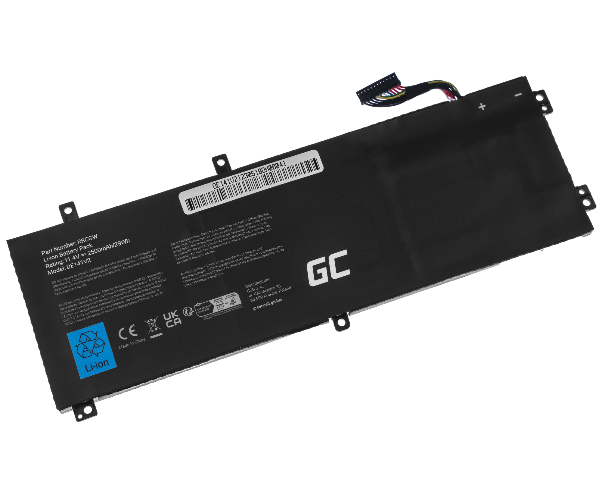 DE141V2 Green Cell Battery RRCGW for Dell XPS 15 9550, Dell Precision 5510