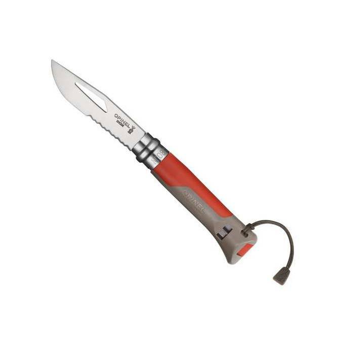 E-shop OPINEL 001714 VRI N°08 Inox Outdoor Earth/Red vreckový nôž 8,5 cm, červeno-hnedá, polymér, píšťalka