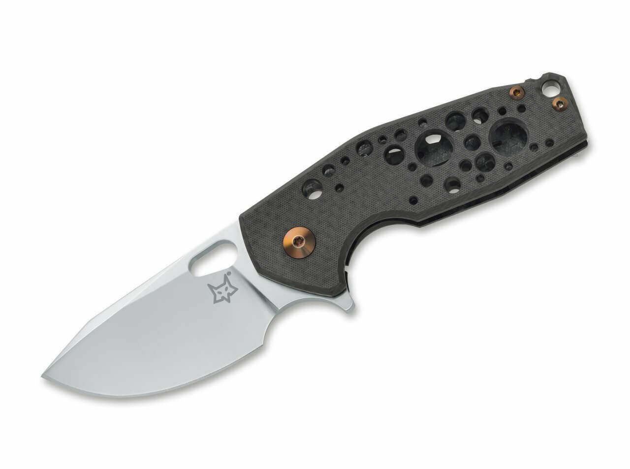 E-shop FOX knives FX-526 CF SURU vreckový nôž 6 cm, Satin, uhlíkové vlákno, bronzová titánová spona